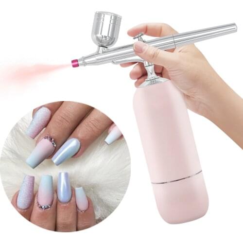 Mini Airbrush Makeup Kit with Compressor 0.3mm Needle Handheld Rechargeable Airbrush kit for Nail Art/Makeup/Model Painting/Cake