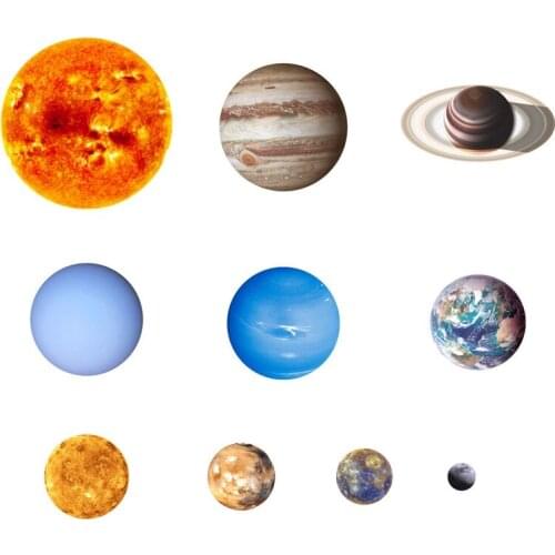 Promotion! 10 Pcs Planet Solar System Fluorescent Wall Stickers the Universe Planet Galaxy Children Room Bedroom Luminous Wall S