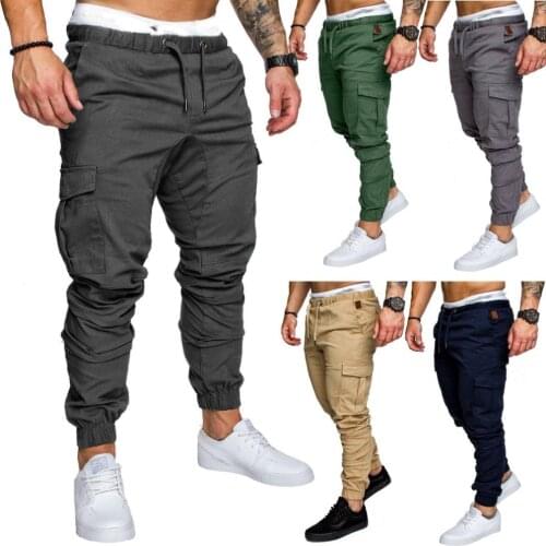 Men Fitness Bodybuilding Gyms Pants Outdoor Elastic Sweatpants Pencil Pants Drawstring Regular Trousers Autumn Sweatpants Pants