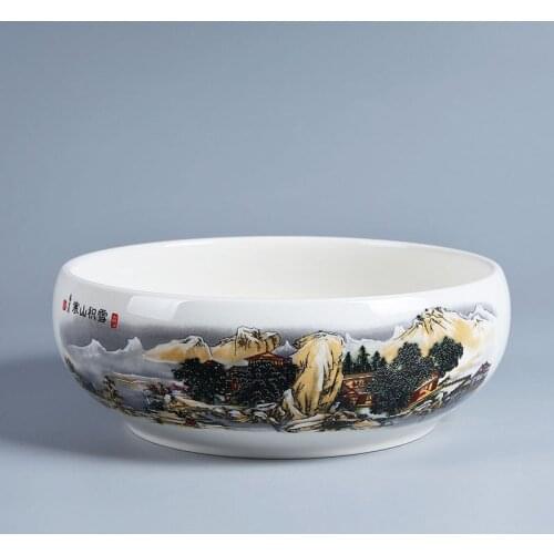 Jingdezhen 8 inches kung fu tea to wash parts blue and white porcelain ceramic tea set