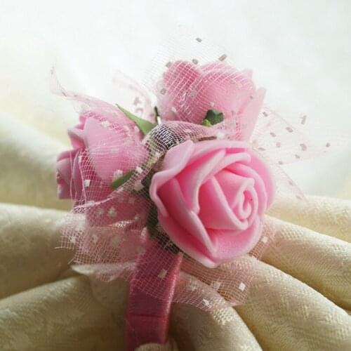 Rose flower decoration napkin rings acrylic beades, wholesale wedding napkin holder