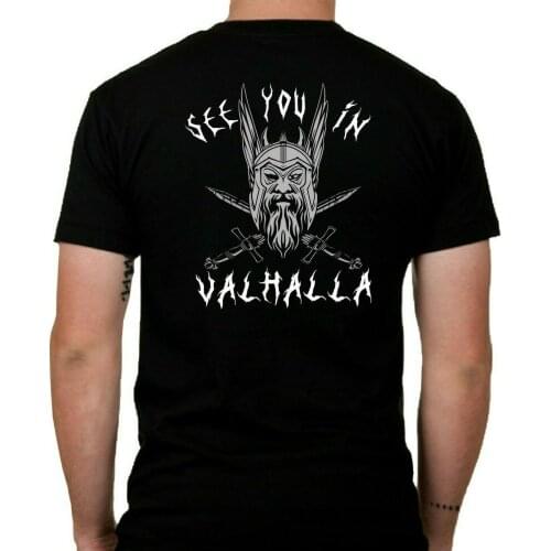 See You In Valhalla. Norse Vikings Valknut Rune Odin T-Shirt. Summer Cotton Short Sleeve O-Neck Mens T Shirt New S-3XL