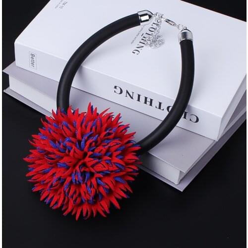 JID New Original Design Flower Choker Necklace Fashion Women Red Yellow Flowers Jewelry Vintage Thick Chain Pendant Necklace