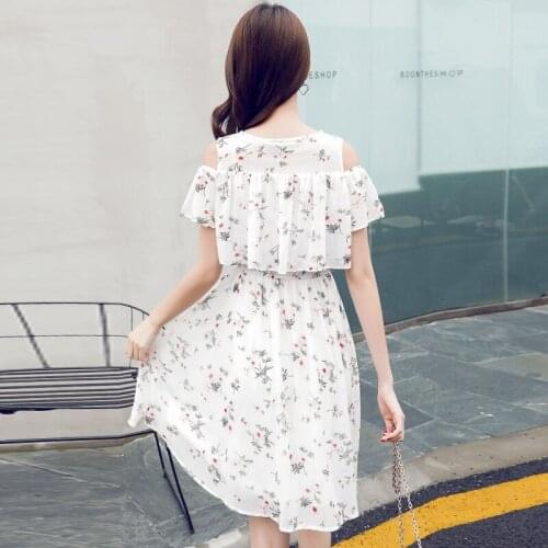 Summer Chiffon Dresses for Women Office Ladies Work Dress Sweet Floral Vestidos Elegant Female Party Clothing LWL287
