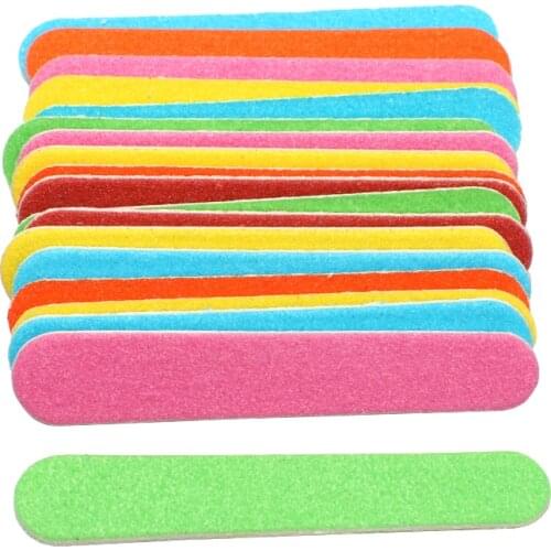 500pcs Mini Nail Files Wooden Nail Art Tools Artificial Mix Color Sandpaper Buffers Disposable Cuticle Remover Slim File Block