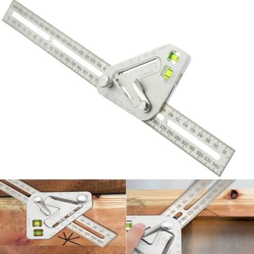Woodworking Scribe 340mm T-type Ruler spirit level ruler Multi-function angle ruler Protractor Scribing Gauge Measuring tools