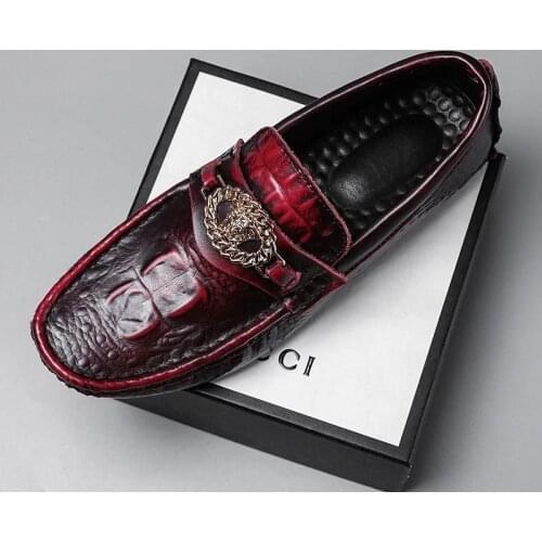 2021 Shoes Man 100% Genuine Leather Man Flat Shoes Casual Loafers Slip On Flats Shoes Moccasins Man Driving Shoes