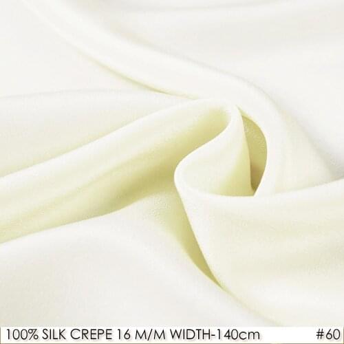 100% SILK CREPE DE CHINE 140cm width 16momme Natural Silk wadding padding Milk White NO60