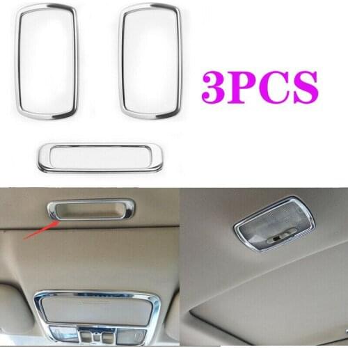 For Honda CRV CR-V 2008 2007-2011 ABS Chrome Steel Rear Reading Light Cover Trim 3PCS