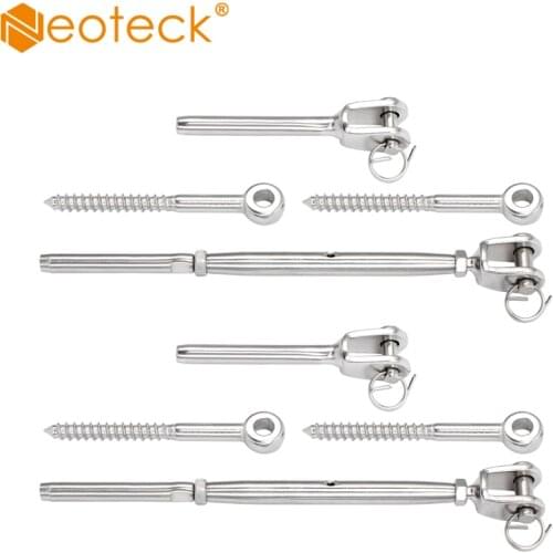 Neoteck Stainless Steel 316 Marine Grade Balustrade Rope Wire Fitting Jaw Swage Eyescrew