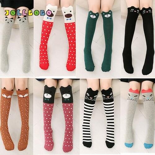 Spring Autumn Cute Cartoon Socks for Children Lovely Animal Soft Cotton Kids Baby Socks Fox Dog Toddler Girls Knee High Socks