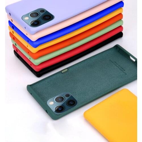 Solid Shockproof Cover for iPhone 11 X XR XS Max 7 8 Plus SE 2020 6 6s Plus 11 Liquid Silicone Case For iPhone 12 Pro Max Mini