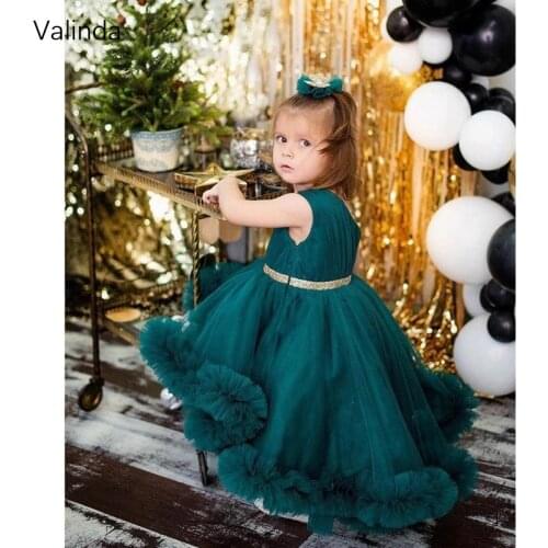 One Shoulder High Low Girl Pageant Dresses Formal Occasion Birthday Gowns Children Clothing