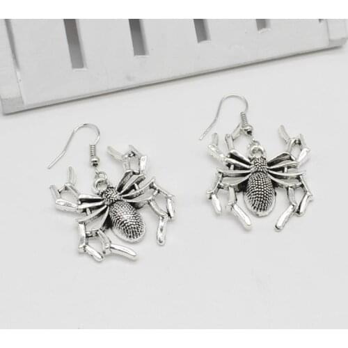 Exaggerated Metal Retro Earrings Halloween Party Spider Drop Earrings Ms. Personality Creative Jewelry Gift Earrings