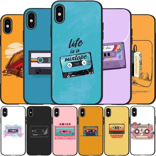 Retro cassette tapes black Silicone Phone Case For iPhone 12 XR XS Max 5 5S SE 2020 6 6S 7 8 PLUS X 11Pro Max 11 Cover