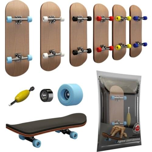 Finger SkateBoard With Bearings Wooden Fingerboard Toy Professional Stents Finger Skate Set Novelty Children Christmas Gift