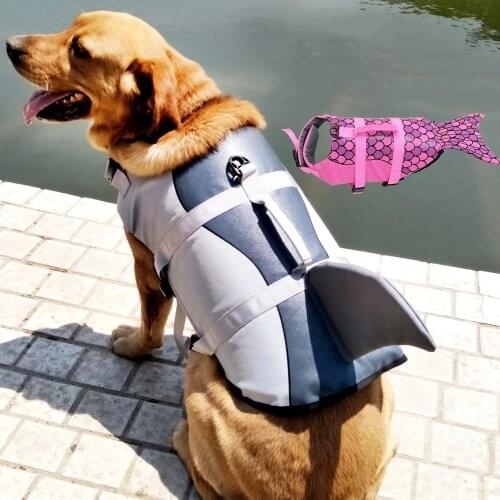 Pet Life Vest Shark Mermaid Swimsuit Dog Swimmming Suit Solid Summer Fashion Swimwear Clothes for Small Medium Dogs
