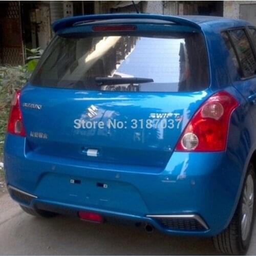 For Suzuki Swift Spoiler 2008-2015 ABS Plastic Unpainted Color Rear Roof Spoiler Wing Trunk Lip Boot Cover Car Styling