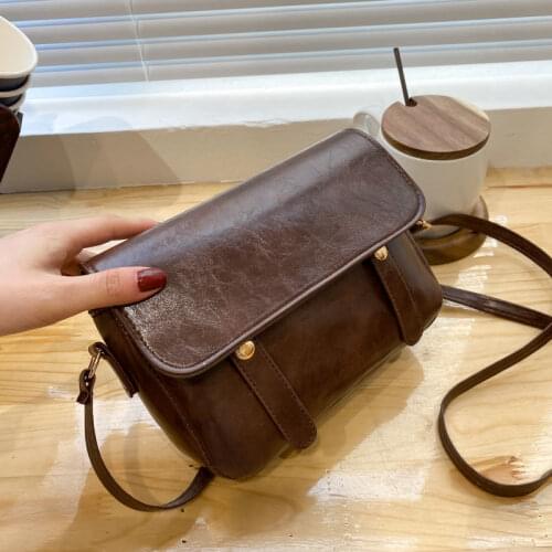 Shoulder Bag Women Luxury Crossbody Bag Women Bag Fashion Retro Handbag All-match Purse 2021 New Trend PU Leather Solid Color