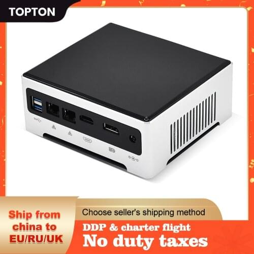 TOPTON Portable Mini PC 10nm Intel Core i7-1065G7 i5-1035G4 Desktop Computer Windows 10 Linux 2*DDR4 2*M.2 HDMI DP 4K