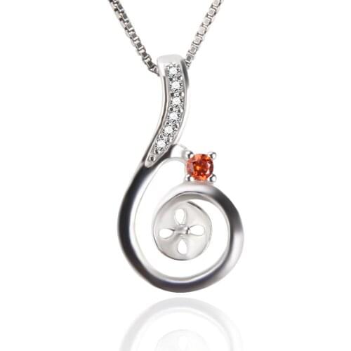 CLUCI Ture 925 Sterling Silver jewelry for Women can stick 7mm Akoya Pearl Necklace Pendants 2018 new fashion SP273SB