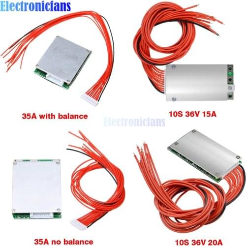 10S 36V 15A 20A 35A Lithium Batteries Power Protection Boards Li-ion Lipolymer Battery BMS PCB with Balance for Ebike Escooter