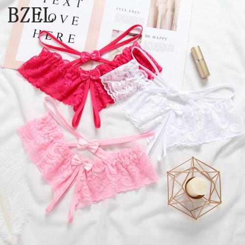 BZEL Womens Panities G-string Intimates Seamless Underwear Slim Bandage Panties Women Fashion Bowknot Lace Crotch Thongs Briefs