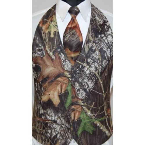 Camo Men Vest Camouflage Mens Suit Vest Slim Groom Vests Realtree Camo Outerwear Spring Autumn Summer Wedding Vest Men