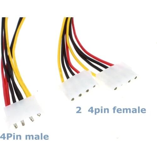 0.2M Best Price 4-pin IDE Power Cord HY1578 4-pin Molex Male to 2-port Molex IDE Female Power Splitter Adapter Cable