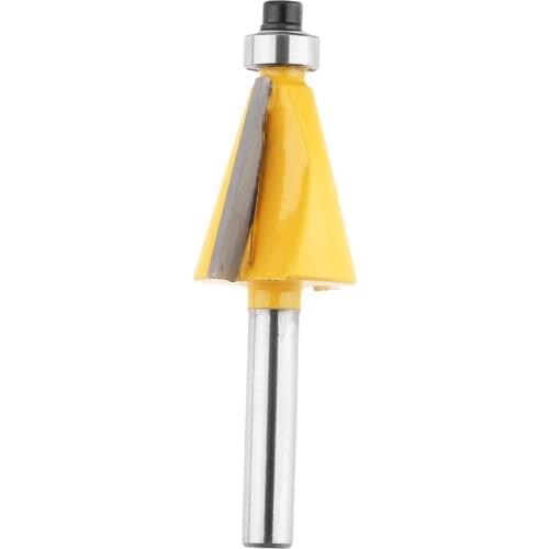 1Pc 1/4" Shank 15 Degree Chamfer & Bevel Edging Router Bit Wood Milling Cutter Woodworking Carpenter Tools for Wooden Door Frame