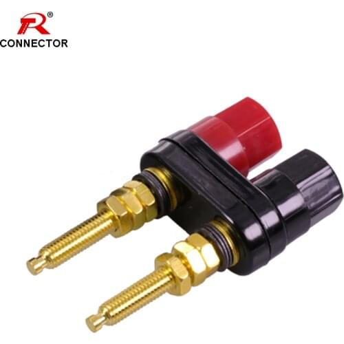 1PC Binding Post Couplers HIFI Cable Connector, Dual Heads 4MM Binding Post Wire Terminals, Copper with Gold Plated