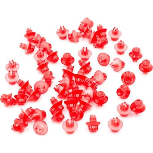 100pcsx13mm Universal Wheel Rivets Nuts Rims Studs Lip Rim Lip Decoration Replacement Decoration Auto Clips Red D010 ABS Plastic