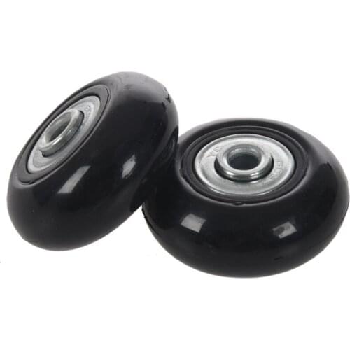 2Set 45X19mm Luggage Suitcase / Inline Outdoor Skate Replacement Wheels Black
