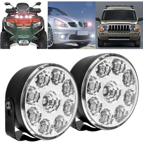 2pcs car universal 9LED fog light round LED daytime running lights modified lights daytime running lights