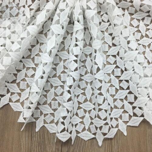 2Yards White Nigerian Lace Fabrics For Wedding Dress Milk Silk African Cord Lace Fabric High Quality Guipure Lace Cloth Material