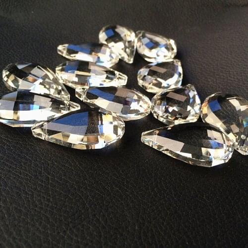 20pcs 38*22mm Clear Crystal Pipa Pendants For Chandelier Crystal DIY Accessories Home Decoration, Wedding Party suncatcher Drops