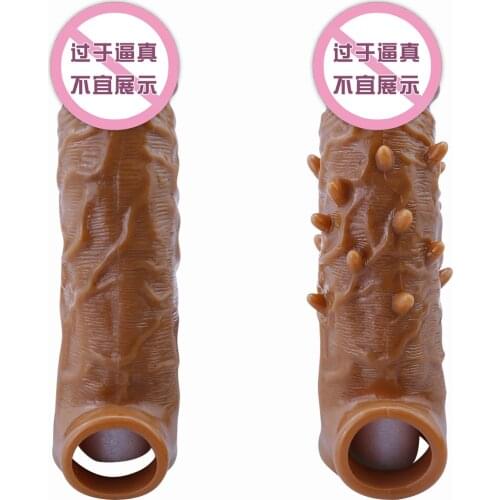 3D Penis Sleeve Penis Dick Extensions Condom Male Enlargement for Men Delay Spray Massager Penis Extender Adult Sex Toys