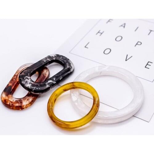 Acrylic Oval Round Shape Earring Accessories Pendant Necklace Charms Jewelry Finding Diy Handmade Material 6pcs