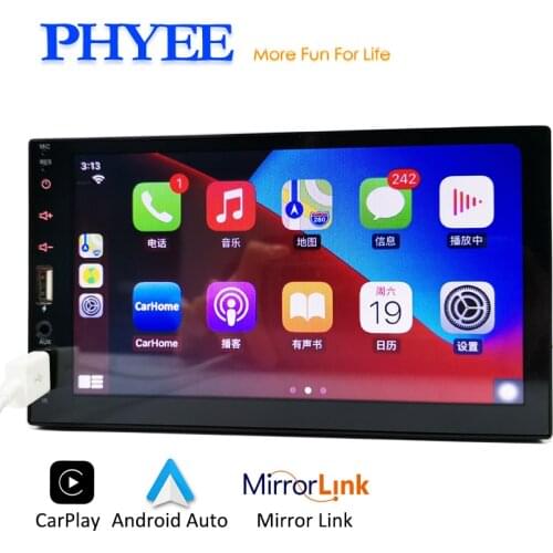Android Auto CarPlay 2 Din Car Radio Bluetooth Handsfree Mirrorlink MP5 Player 7" Touchscreen Stereo Receiver Head Unit PHYEE X3