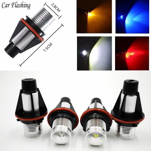 Car flashing 2Pcs Error Free LED Angel Eyes Marker Lights Bulbs For BMW E39 E53 E60 E61 E63 E64 E65 E66 E87 525i 530i xi 545i M5