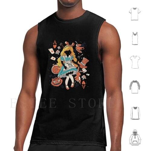 We’Re All Mad Here Tank Tops Vest Sleeveless Alice In Adventures Alice Books Cat Cheshire Hatter Madness Movies Tea