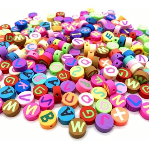 30pcs/lot 10mm Heart shape Beads Polymer Clay Beads Mixed Color Polymer Clay Spacer Beads For Jewelry Making DIY Bracelet