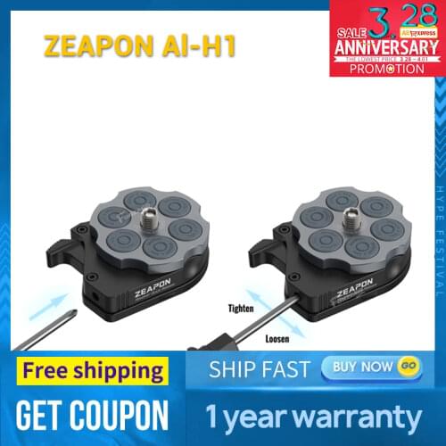 ZEAPON Al-H1 Revolver QUICK RELEASE plate Base Plate Clamp Tripod Screw Mount fast loading for DSLR Camera Slider Rail Camcorder
