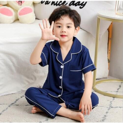 Children Pajamas Set New Arrivals 2021 Summer Baby Cotton Print Cardigan Kids Sleepwear Suit Girls Nightwear Pants Boys Set