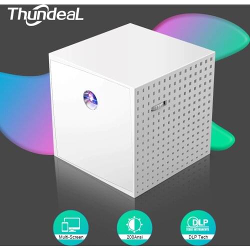 ThundeaL T15 DLP Projector for 1080P 3D Vedio Portable Mini Projector Home Cinema Smartphone Screen Mirroring Multiscreen Beamer