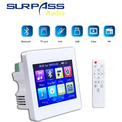 Home Audio System,Music System,Ceiling Speaker PA System,Bluetooth Digital Stereo Amplifier, In Wall Amplifier Touch Display FM