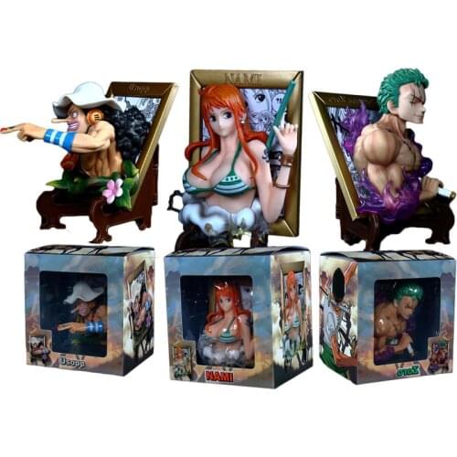 11cm One Piece GK Usopp Sogeking Nami Roronoa Zoro Action Figure PVC Model Toys for Children
