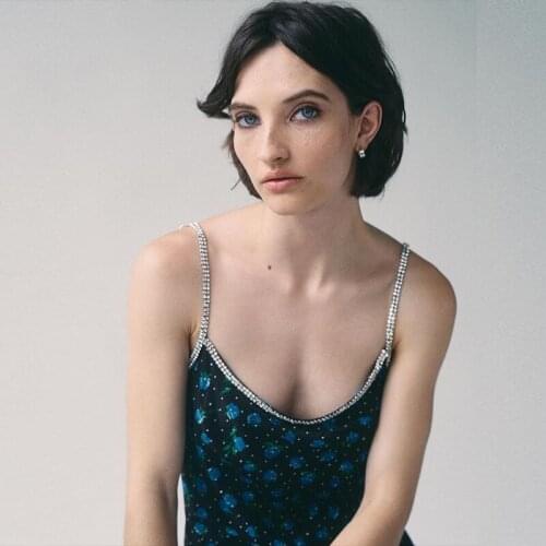 Elegance 100% Silk Floral Print Polka Dot Slip Maxi Dress Sexy Cystal Embellished Bias Cut Flowy Date Night Strappy Cami Gown