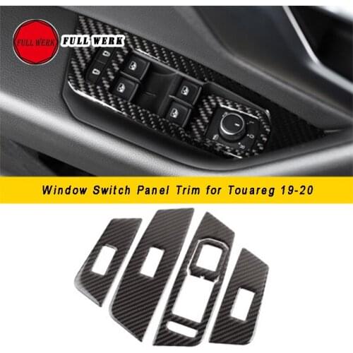 Epoxy Carbon Fiber Car Interior Decoration Trim for Touareg 19-21 Window Switch Gear Shift Panel Air Vent Light Cover Sticker Ac