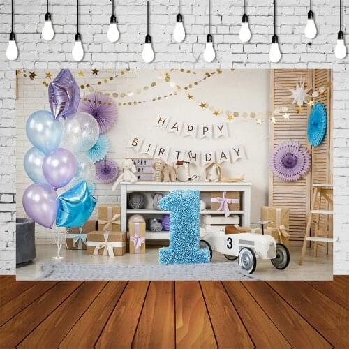 1st Birthday Backdrop For 1 Year Baby Boy Diy Photo adventure wild One Blue Toys Cake Smash Photography Background Photoshoot